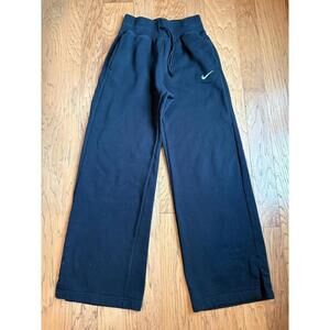 Nike Women Small Tall Black Phoenix Fleece High Waisted Wide Leg Sweatpants